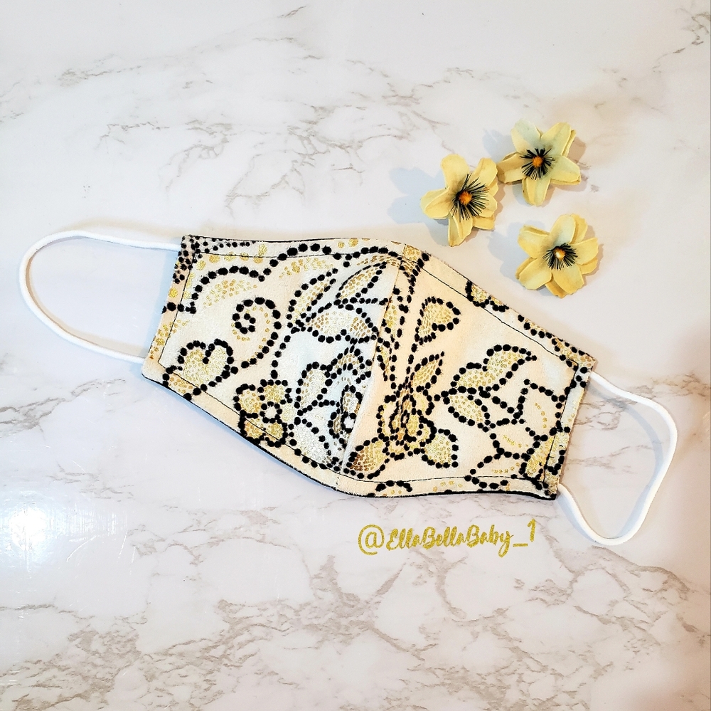 Metallic Face Mask Kids Filter 3 Layers Reversible